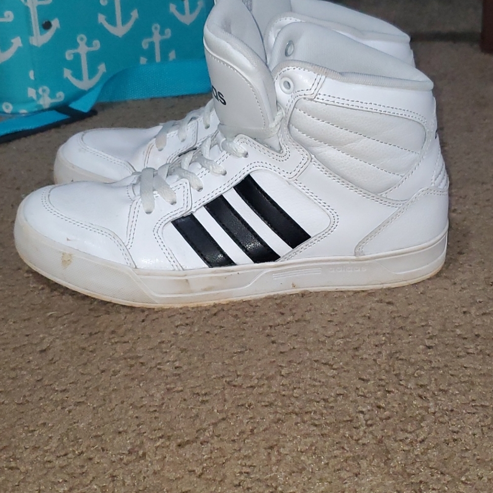 White Adidas high tops